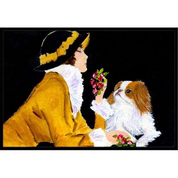 Micasa 18 x 27 in. Lady With Her Yorkie Indoor Outdoor Doormat MI755883 - main
